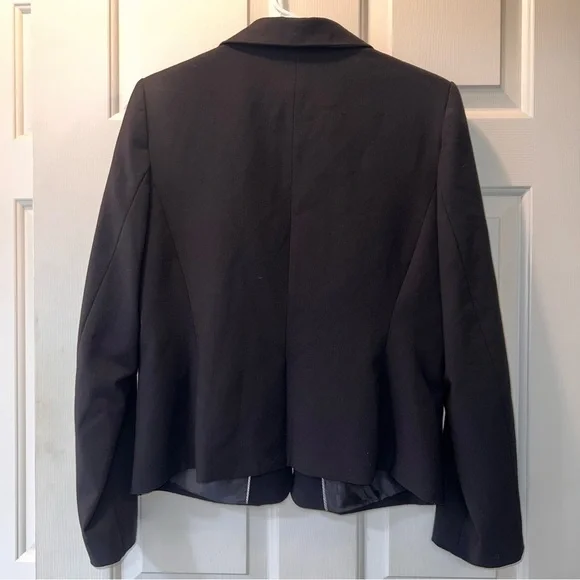 Calvin Klein Women’s Suit Jacket, Black Two-Button Lux Blazer, Petite Size 14 - Picture 3 of 5